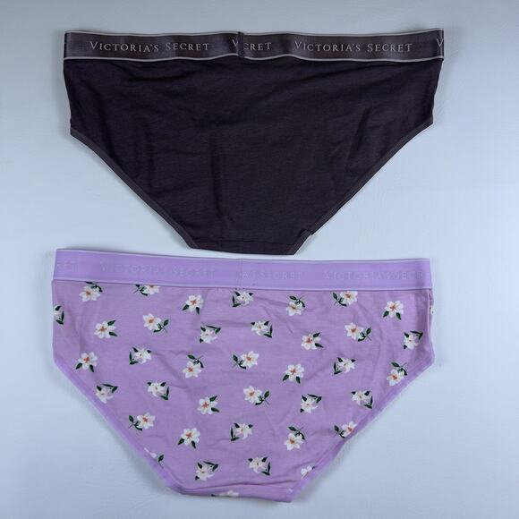 Victoria's Secret Hiphugger/Hipster - Floral Pink & Mauve Brown Panties S.L - Picture 2 of 7